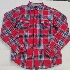 Nautica Red Plaid Quilted Boys or Girls Warm Flannel Button Down Shirt